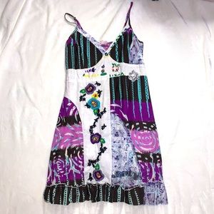 Handcrafted lace and cloth dress. One of a kind.